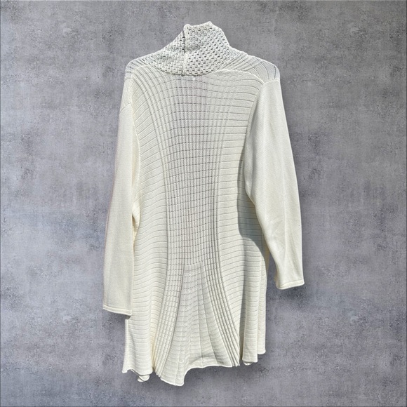 Notations Open Front Long Sleeve Open Knit Cardigan - Picture 4 of 11